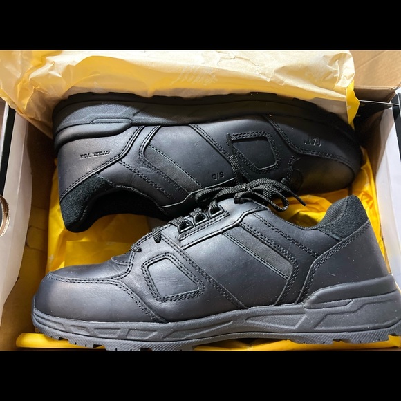 CAT Woodward Black Leather Steel Toe Work Shoes - Picture 5 of 5